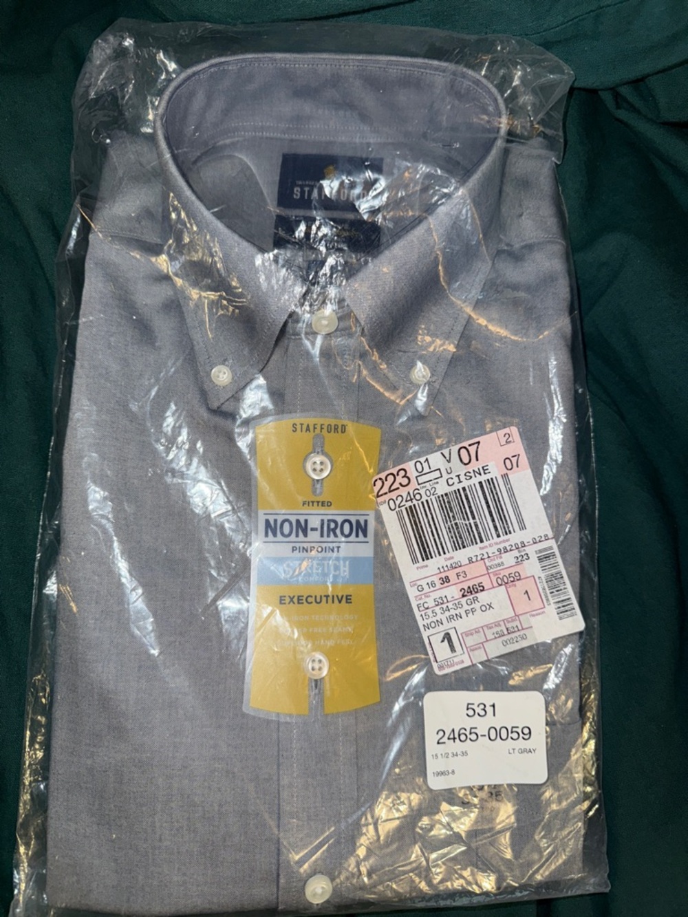Stafford Gray Non-Iron Pinpoint Executive Dress Shirt